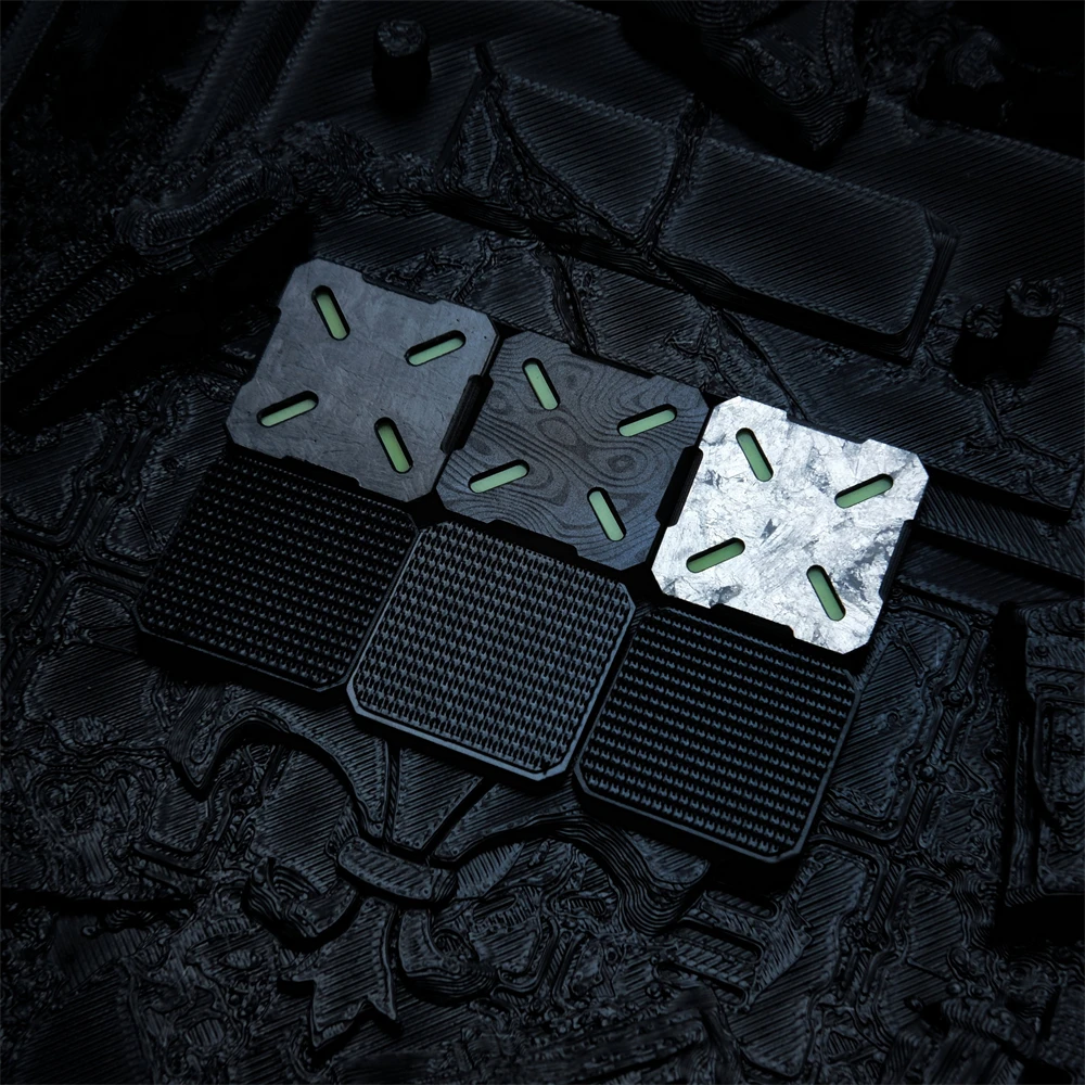 Mini Luminous Silver Foil Carbon Fiber Tactical Patch Square DIY Armband with Hook Functional Decorative