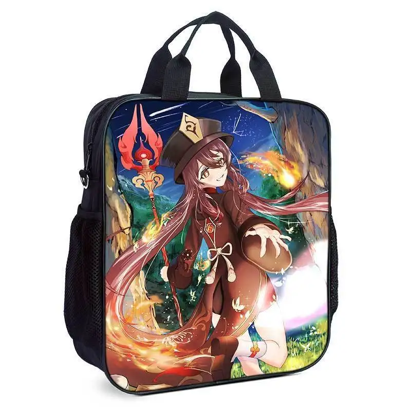 

Genshin Impact Hu Tao Zhongli For Primary And Secondary School Students, Unisex Handbag, Children's Tutoring Crossbody Bag, Ani