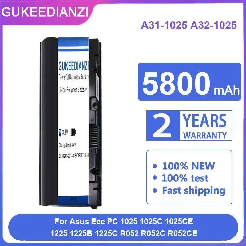 

Laptop Battery A31-1025 A32-1025 5800Mah For Asus Eee PC 1025 1025C 1025CE 1225 1225B 1225C R052 R052C R052CE