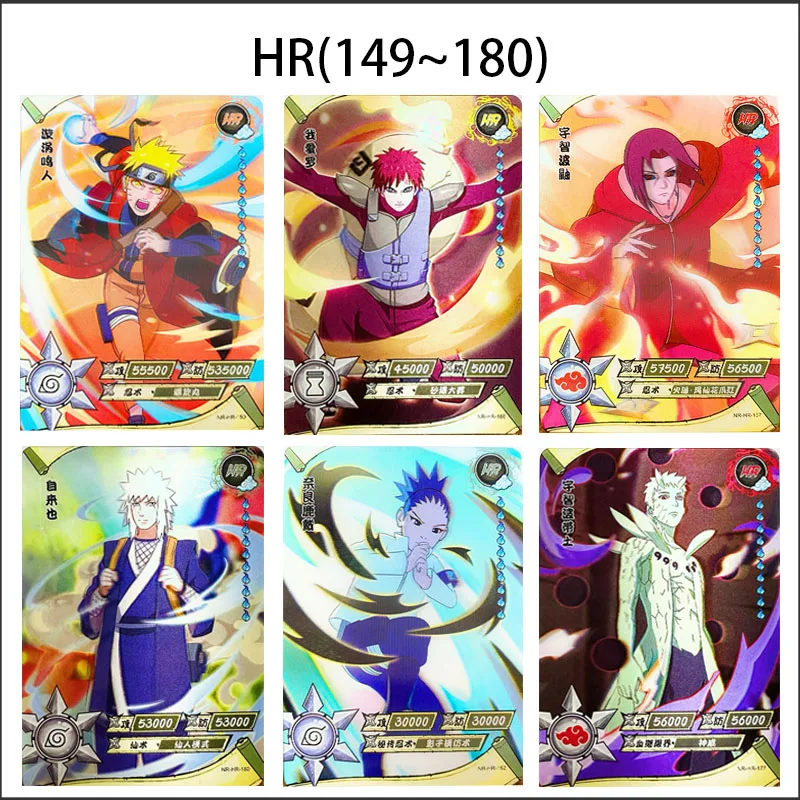 

KAYOU Anime NARUTO HR 149-180 3D Cards Uzumaki Naruto Uchiha Madara Tsunade Uchiha Sasuke Gaara Rare Card Collectible Boys Toys