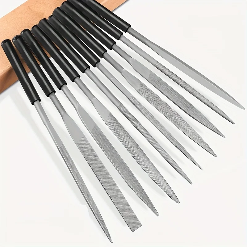 Small set of mixed file, steel file, metal polishing small file, triangular semi-circular flat file, mini polishing tool