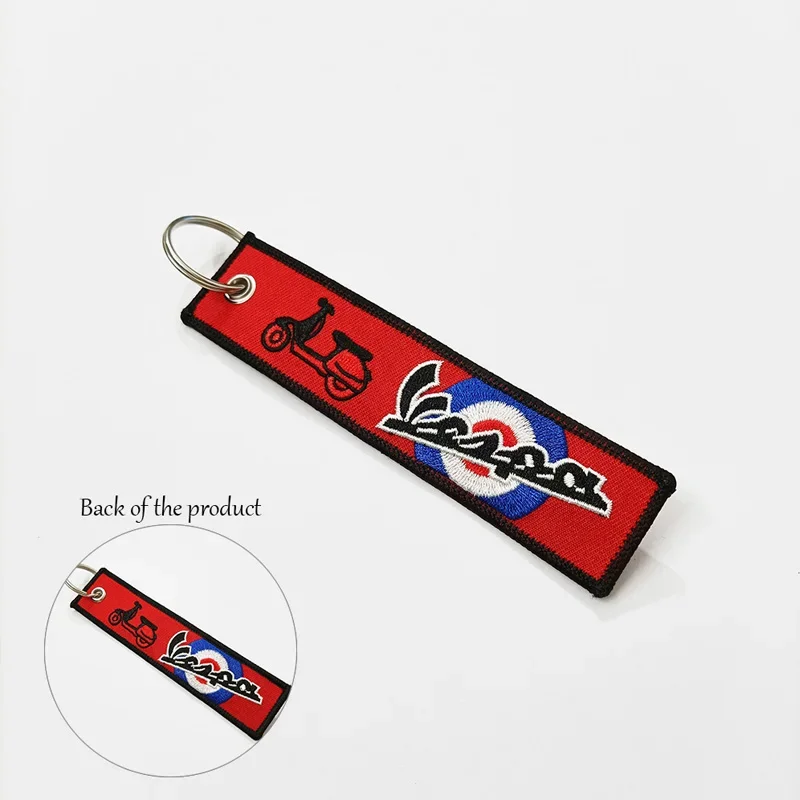 Gantungan Kunci Motor Lanyard Tag Dekorasi Nilon Lambang Cincin Gesper Kunci untuk Aksesori Mobil Vespa Gts 300 Px 200 125 150 Vxl