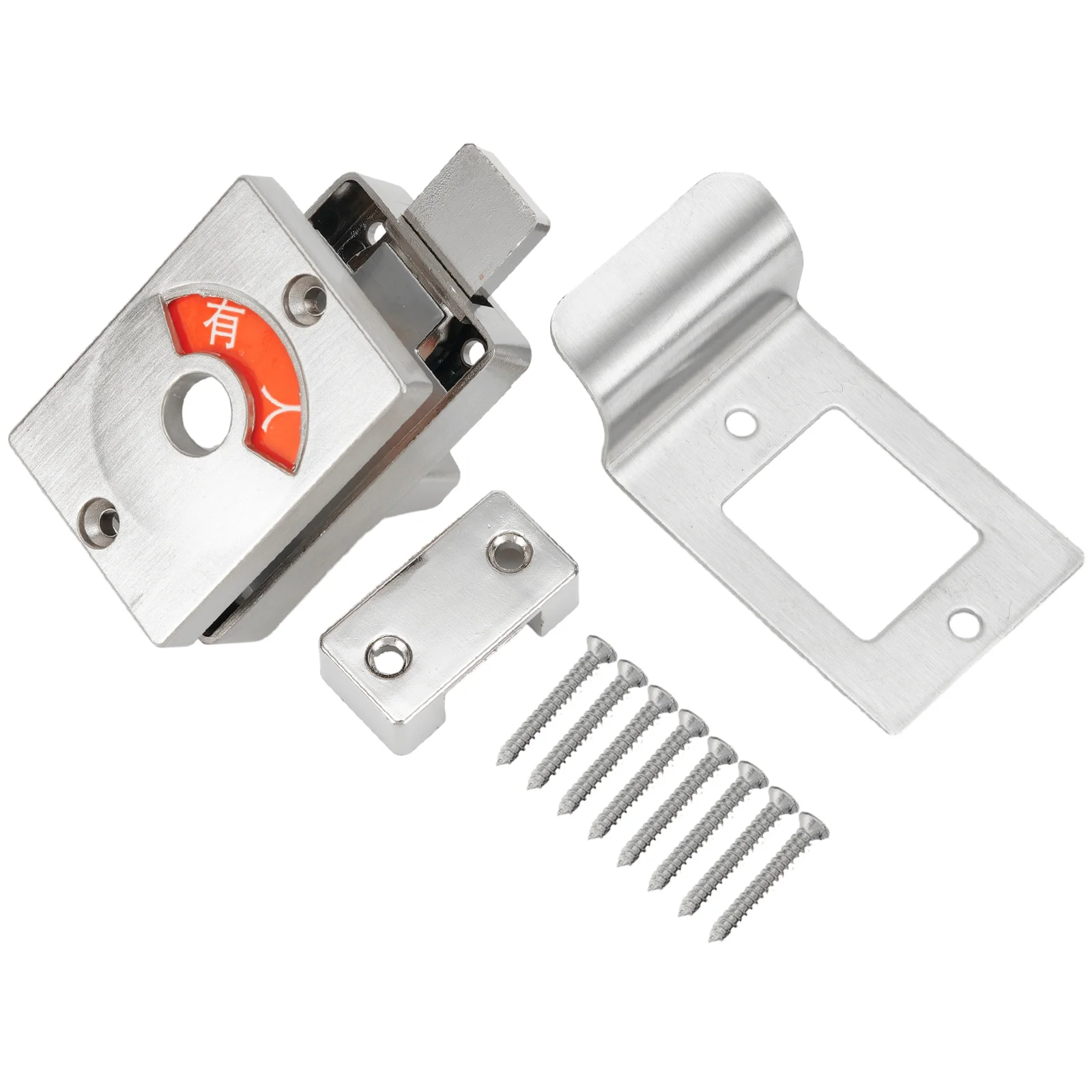 Aluminum Alloy Partition Door Lock Public Toilet Bolt Lock Bathroom With Red Green Indicator Lock Hardware Accessories