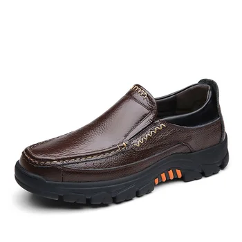 British platform leather shoes for men fashion casual men's driving shoes spring autumn designer solid color light loafers male