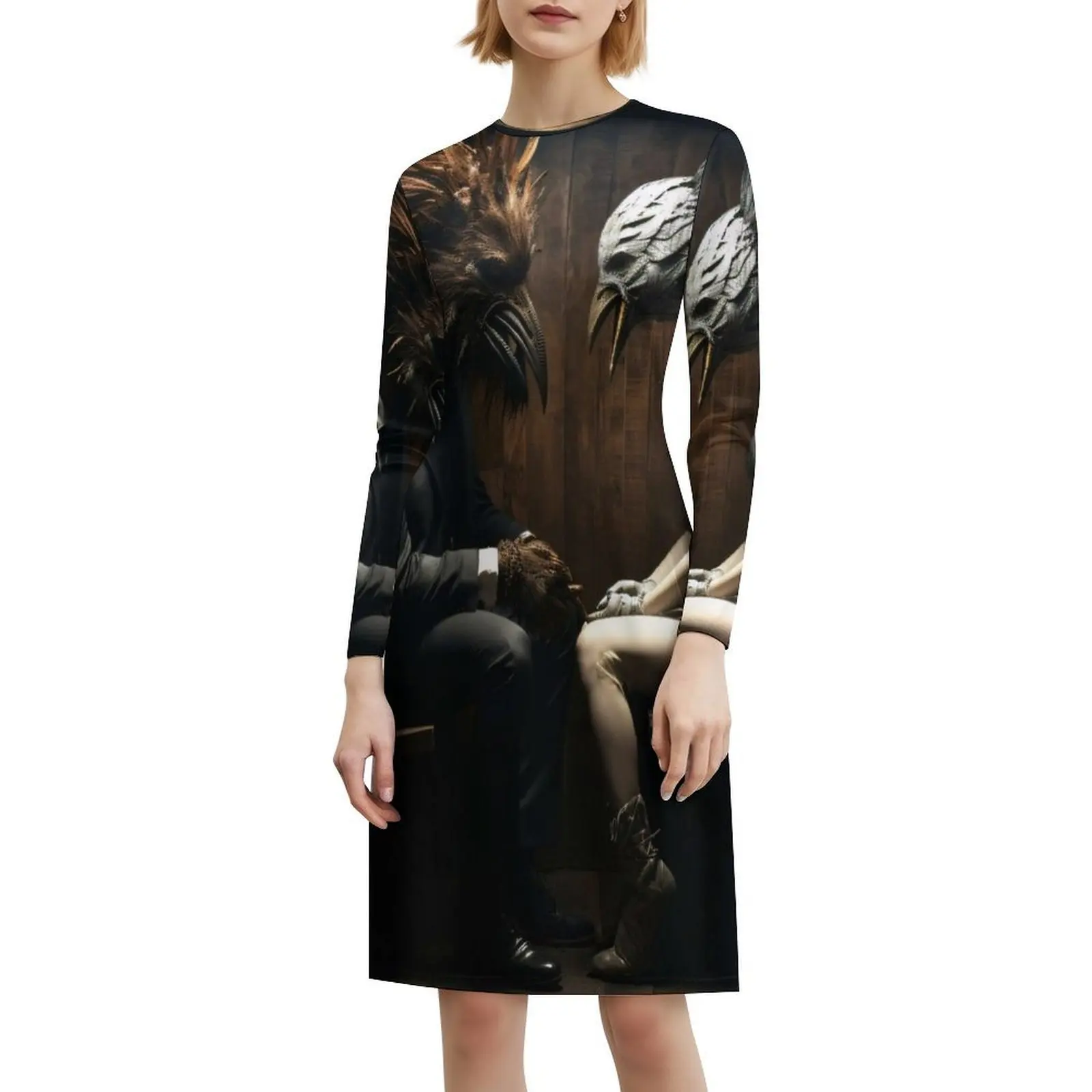 الغرق في التقطيع فستان بوهيمي عتيق بأكمام منتفخة أو خيارات بلا أكمام للنساء فستان عواطف الشعور المفقود