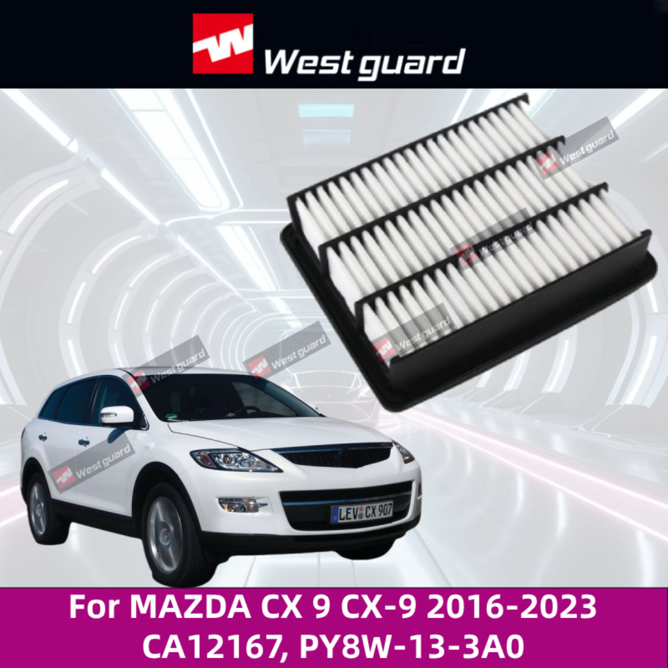 

For MAZDA CX-9 CX-8 2017-2024, 3, 6 2012-2020-, CX-5 2012-2025 2.2 Diesel & 2.5L WESTGUARD Air Filter PY8W133A0 SH01133A0A