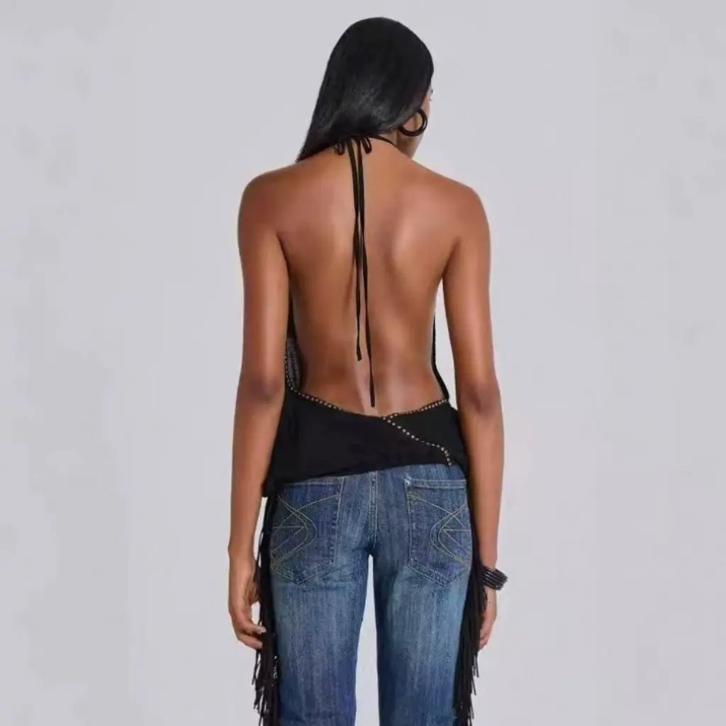 

Jaded London Spice Girl Sexy Deep V-neck Studded Slim-fit Sleeveless Vest Camisole Top for Women