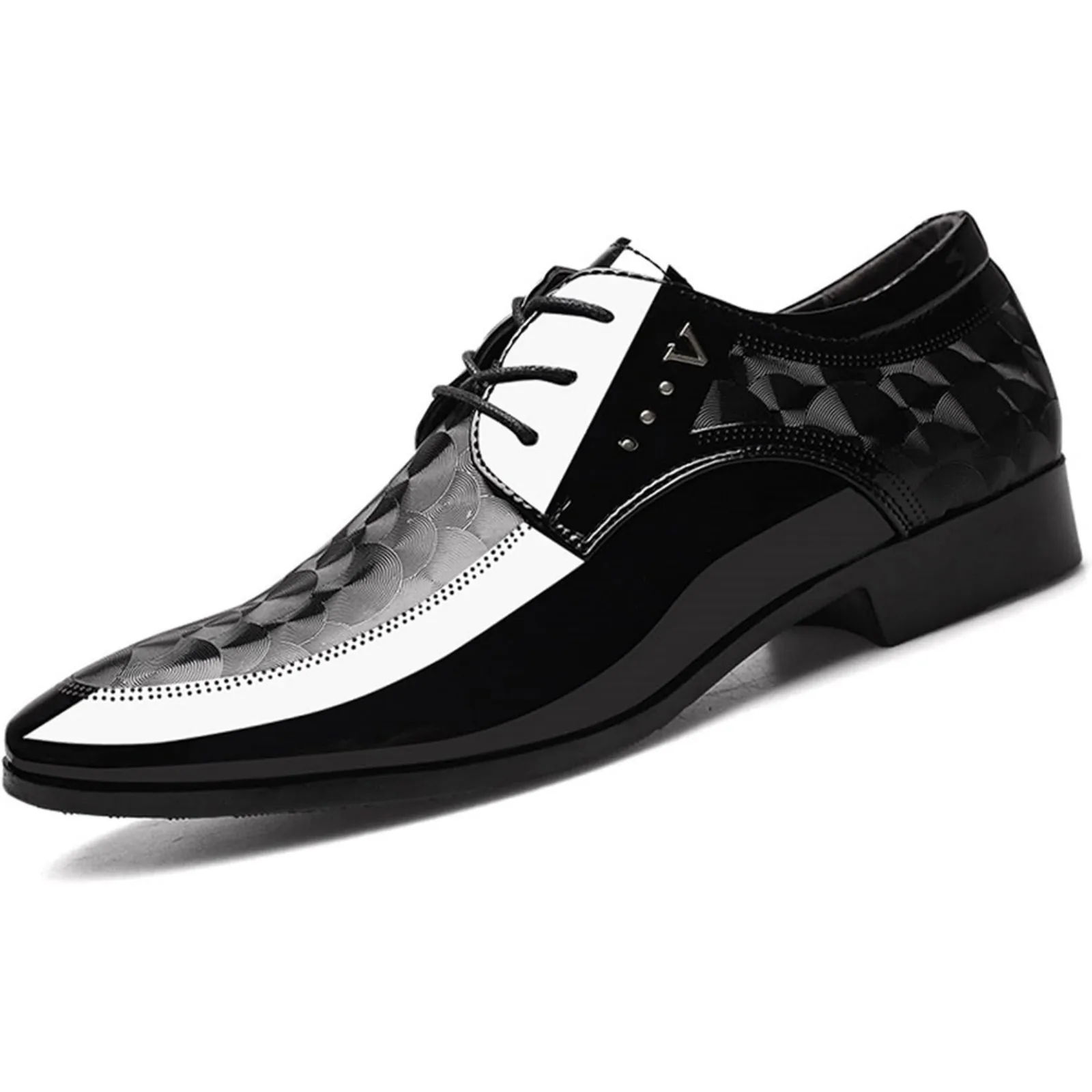 Men's Oxford Shoes Moire PatternFormal Business Dress Shoes Lace up Italy Modern Suit Tuxedo Shoes for Men