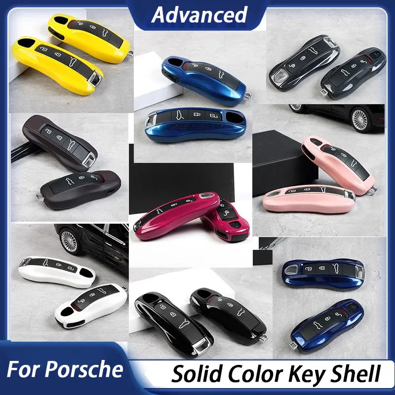 

Solid Color ABS Remote Smart Car Key Case Cover Fob Accessories For Porsche Panamera Macan 718 Taycan 911 Cayman Boxster 9ya 971