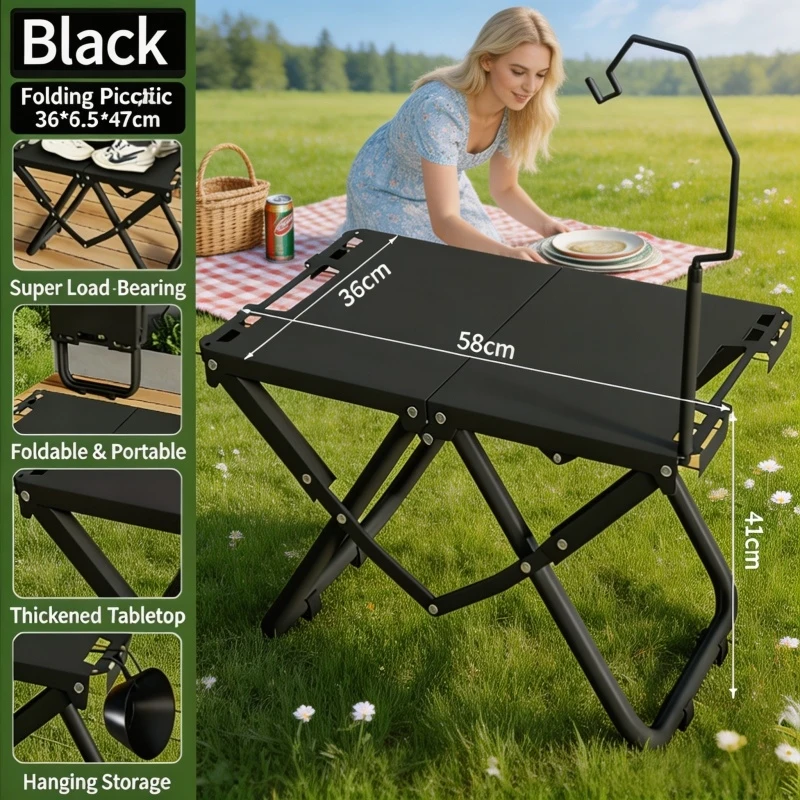 

Легкий складной походный стол из углеродистой стали для дома и улицы, многофункциональный, для барбекю, пикников, путешествий и походов