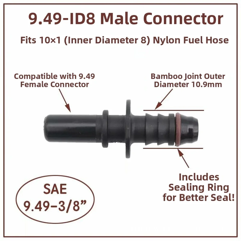2 Sets Quick Connect For Fuel Line Fittings Compatible with Common Hose Diameters for Air Water and For Fuel Systems