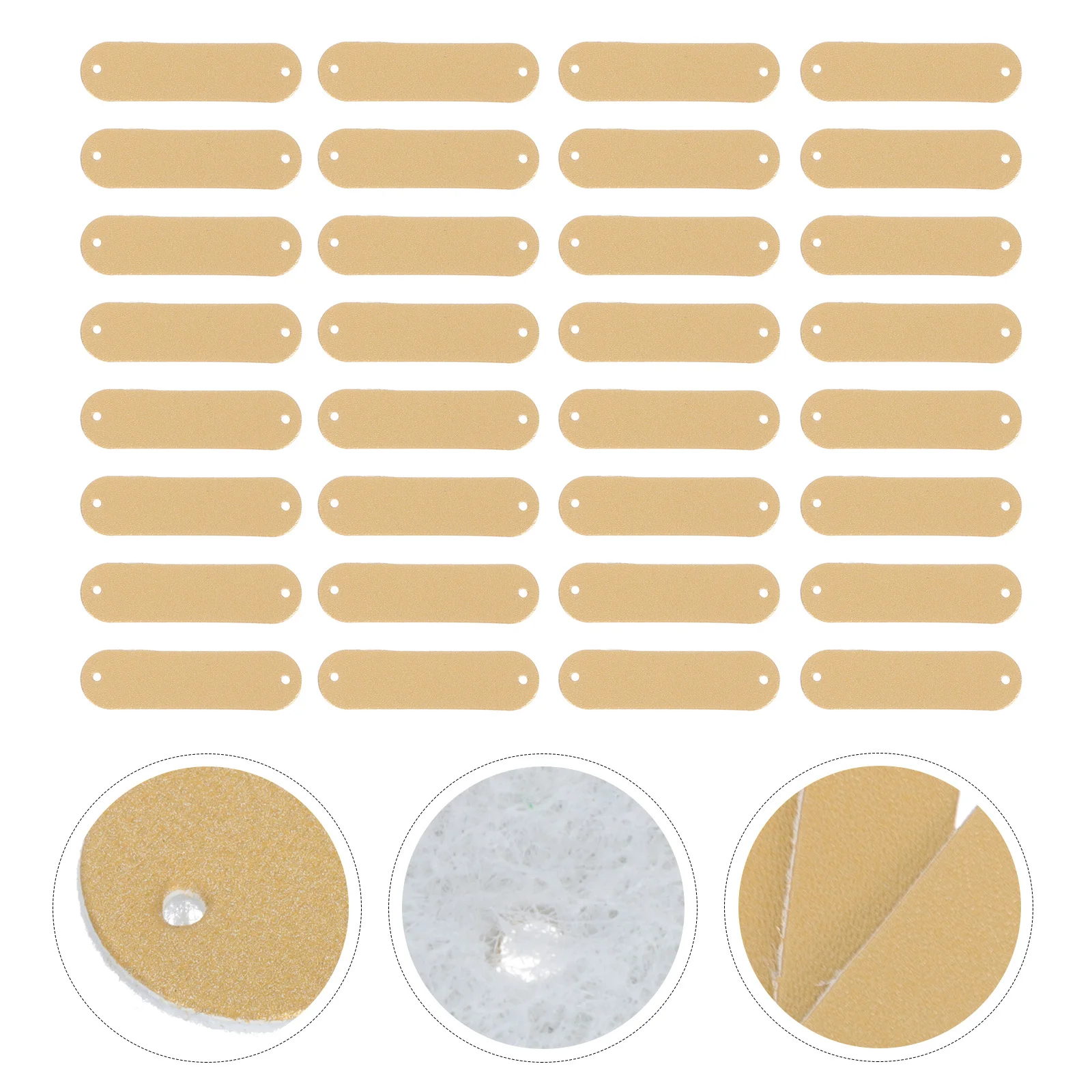 

100Pcs Blank PU Label DIY Clothing Tag for Sewing Knitting Bag Wallet Garment Accessories Embossed Label