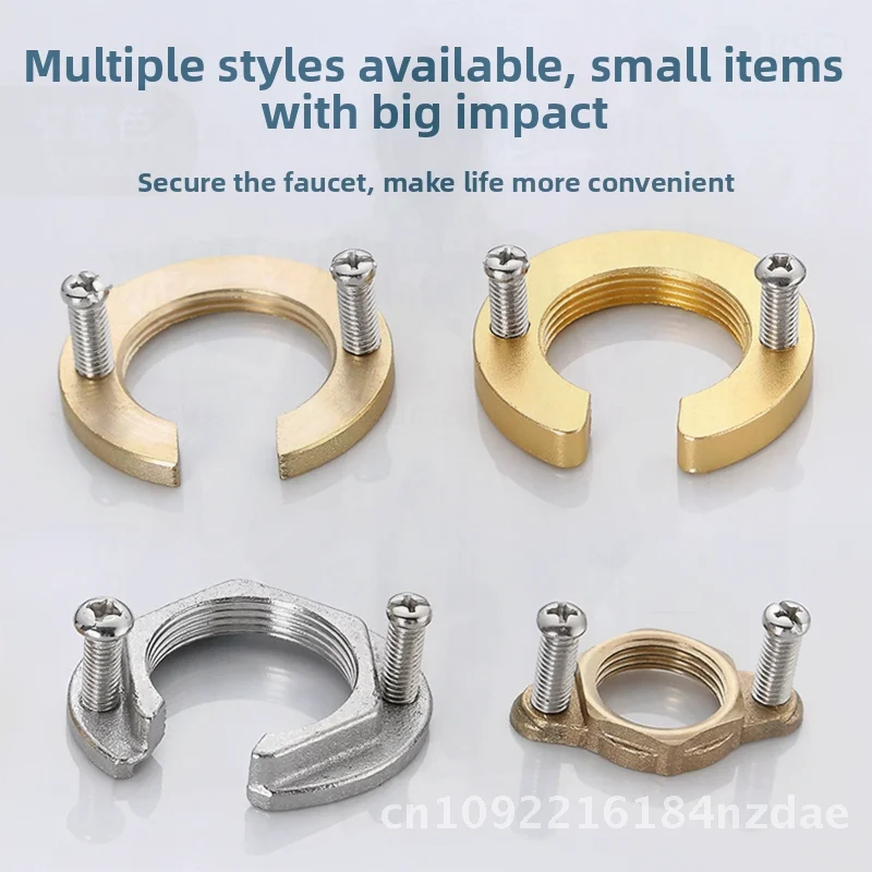 

Anti-Losening Brass Faucet Nut Single Cold Faucet Straight Foot Holder High Foot Barrel Cap for Hot And Cold Fixation