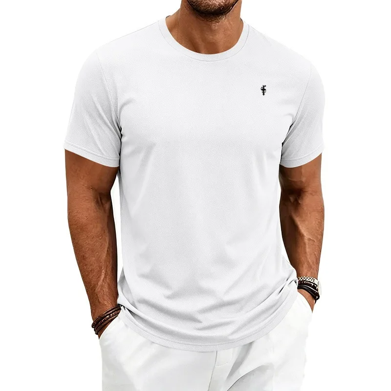 High-quality Casual Round neck short sleeved men's summer fashion sports Quick Dry Plus Size Sports T-Shirt Hot Stamped T-Shirt
