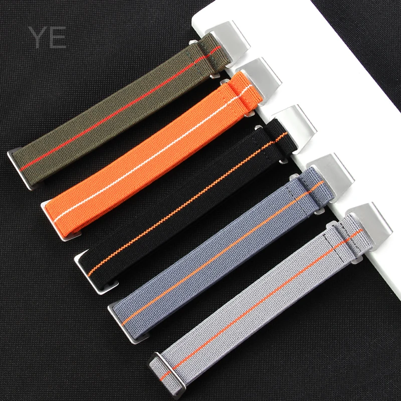 For Rolex Tudor Omega Black Bay Small Red Flower Series Quick Dry Waterproof Sweatproof Elastic Nylon Watch Strap 18 20 22mm