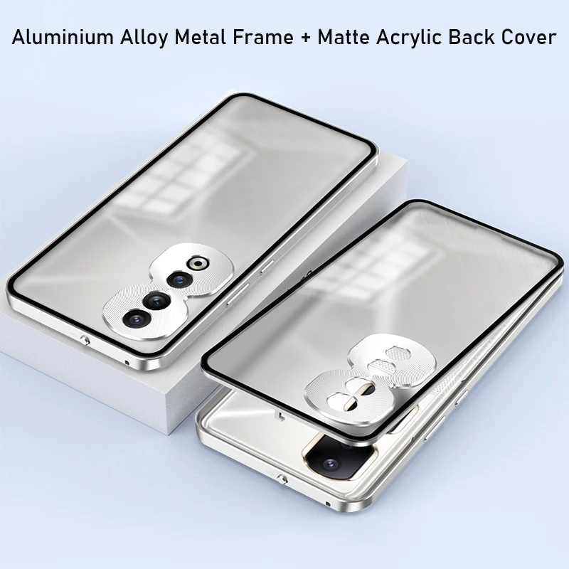 

​ Металлический бампер из алюминиевого сплава, чехол для телефона Honor 200 300 Pro, матовая акриловая задняя крышка для Honor 200 pro 300 Ultra Coque