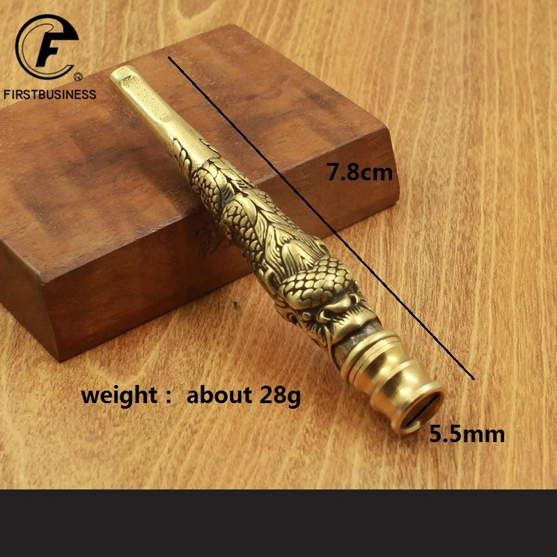 Retro Brass Dragon Head Cigarette Holder Filter Is Recyclable and Can Clean Pipes for Smoking Accessories Gadgets for Men view 2