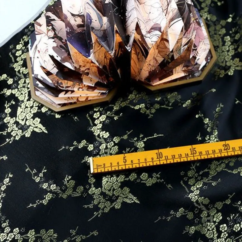 Plum Blossom Brocade Jacquard Fabric By The Meter for Needlework Cheongsam Kimono Dresses Doll Clothes Sewing Soft Smooth Cloth