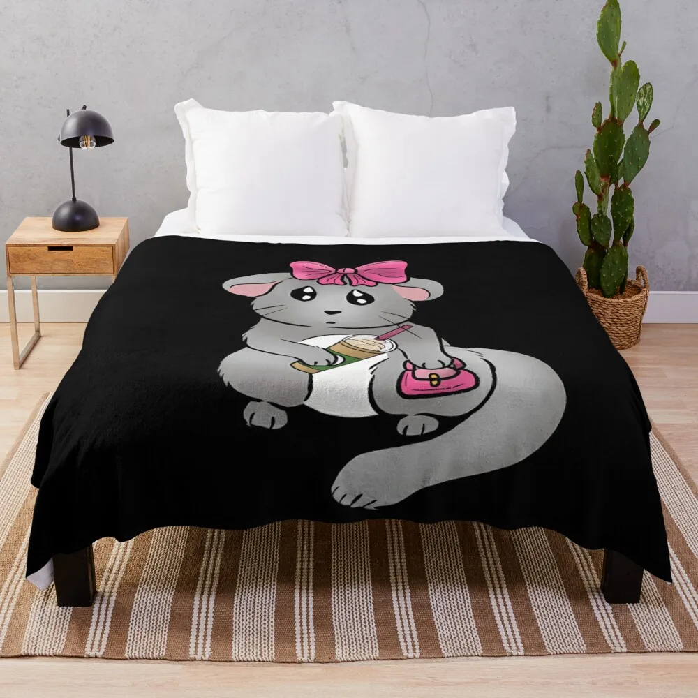 Coquette Chinchilla Throw Blanket blankets ands Personalized Gift Plaid Blankets