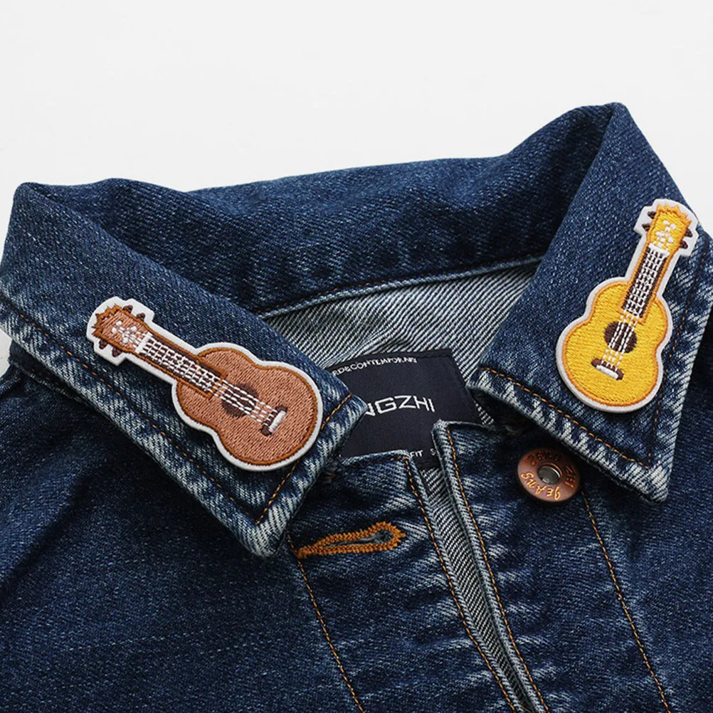 

Набор из 8 нашивок для одежды: мягкие вышитые аппликации в виде музыкальных инструментов для самостоятельного декорирования одежды