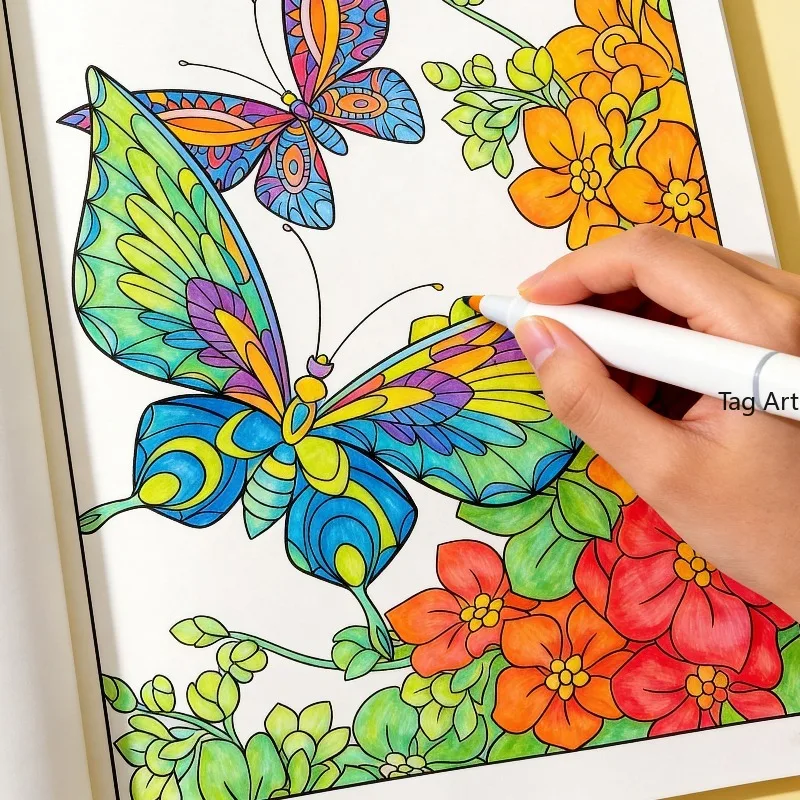 An Adult Meditation Coloring Copy Book, Animal/landscape Theme Line Drawing Coloring Book, 23 Different Patterns, Suit As Gifts