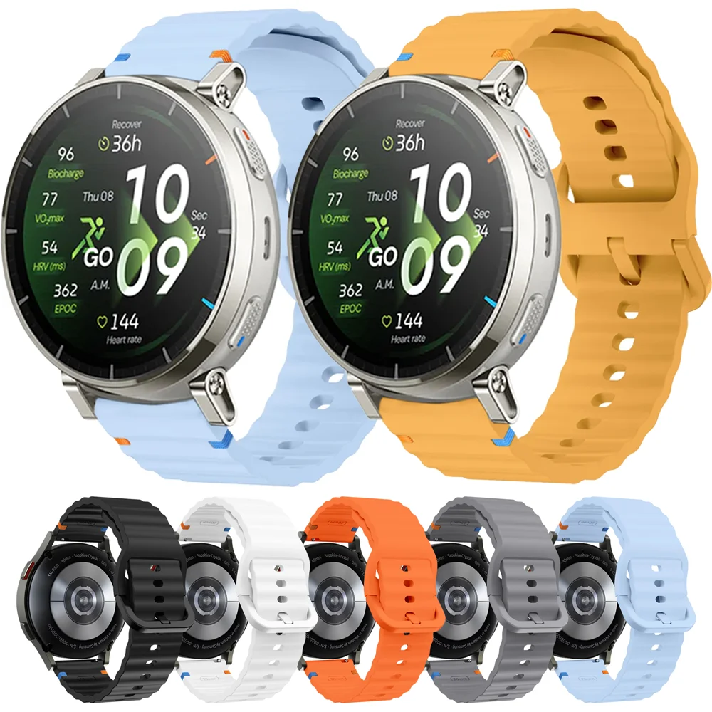 20/22mm Silikonarmband für Amazfit Active 3 2 Square Active Max Balance 2 1 Bip 6 5 Amazfit T-Rex3 Pro 48mm 44mm GTR 4 Armband