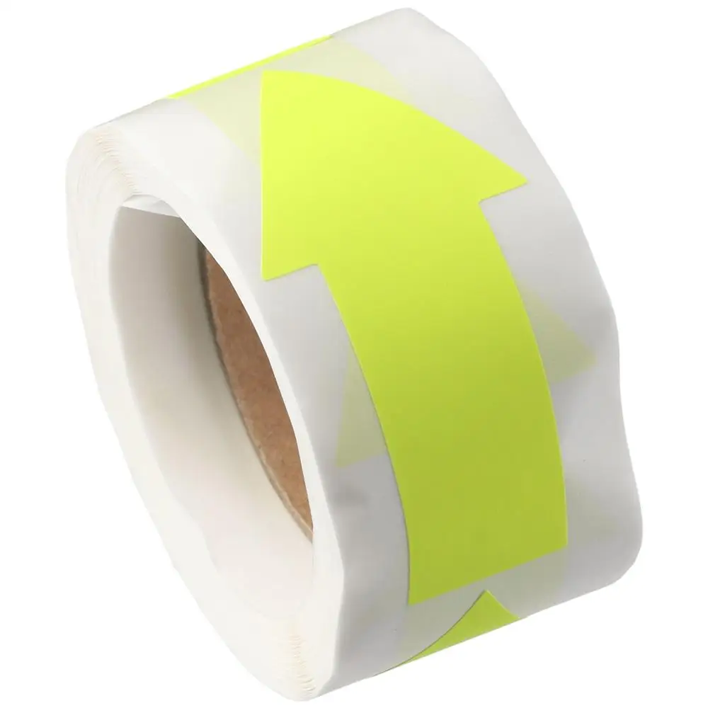 Labels 150 PCS Arrow Floor Sign Arrow Shape Water-proof Tape Stickers Yellow Self-Adhesive Meetings