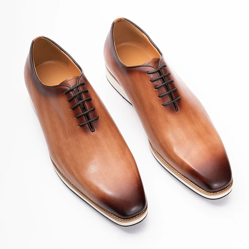 

Pop Men‘s Casual Shoes Comfortable Career Oxfords For Business Leisure Footwear High Genuine Leather Flat Pattern Classic Origin