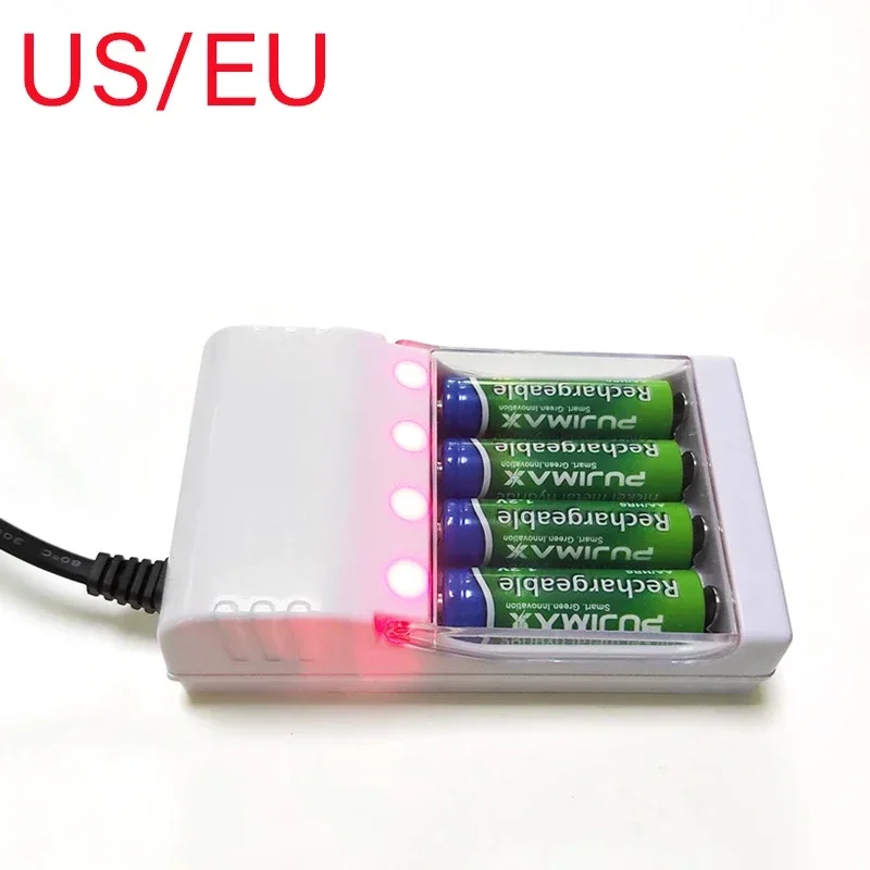 

4 Slots EU US Plug Charger Universal Battery Charger Batteries Charger for AA / AAA Ni-MH / Ni-Cd Batteries Rechargeable Battery