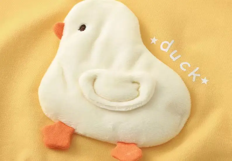 &New الأطفال بطة صفراء سلسلة الخريف الزي 2026 جديد الطفل سبليت توب السراويل الطفل هوديي قطعتين مجموعة لملابس خارجية