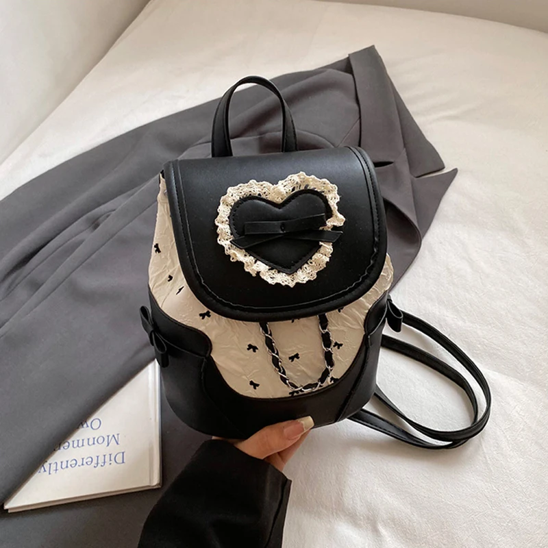 

Модные рюкзаки из искусственной кожи с бантом и декором, осенние новые сумки с клапаном и застежкой, школьная сумка, женские милые маленькие сумки-ведра