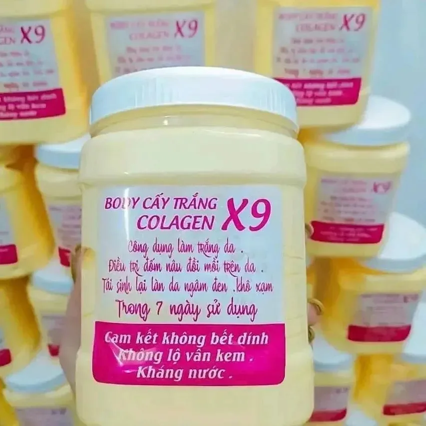 Hộp 900g Kem Kem Body Cấy Trắng Collagen X9 Trắng Bật Tone , Ko Lộ Vân, Ko Bết Rít , Dụng Cụ Chăm Sóc Cơ Thể Ko Thể Thiếu