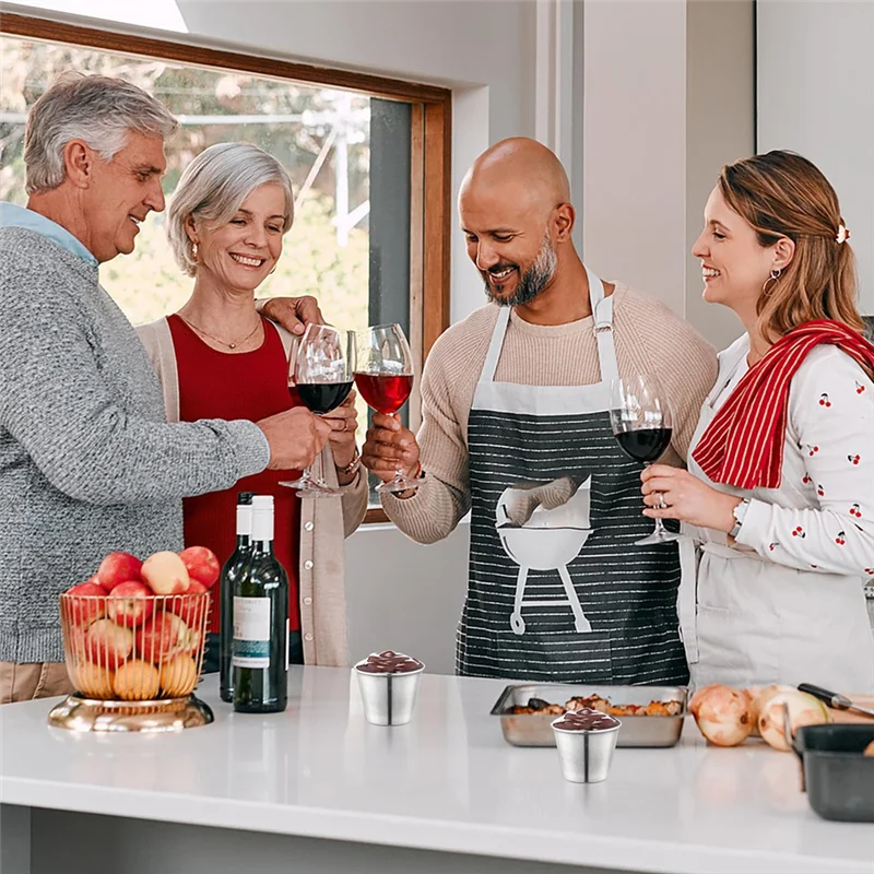 Wielorazowe miski ze stali nierdzewnej o pojemności 1,5 uncji, 24 szt. Metalowe kubeczki do sosów, miseczki na przyprawy, okrągłe pojemniki-AS97