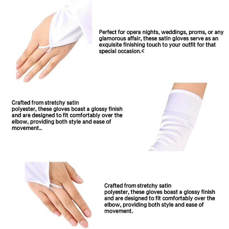 Elbow Gloves for Formal Event Party Costume Gloves Elegant Ceremony Gloves Women Stage Performances Arm Sleeves