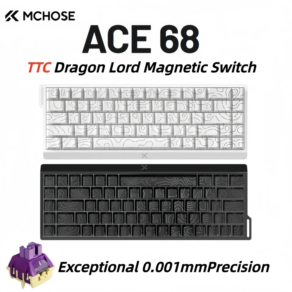 MCHOSE ACE68 TTC Dragon Lord Magnetic Switch 256K Gaming Keyboard Hall Effect 0.001mm Fast Trigger Programmable RGB for Logitech