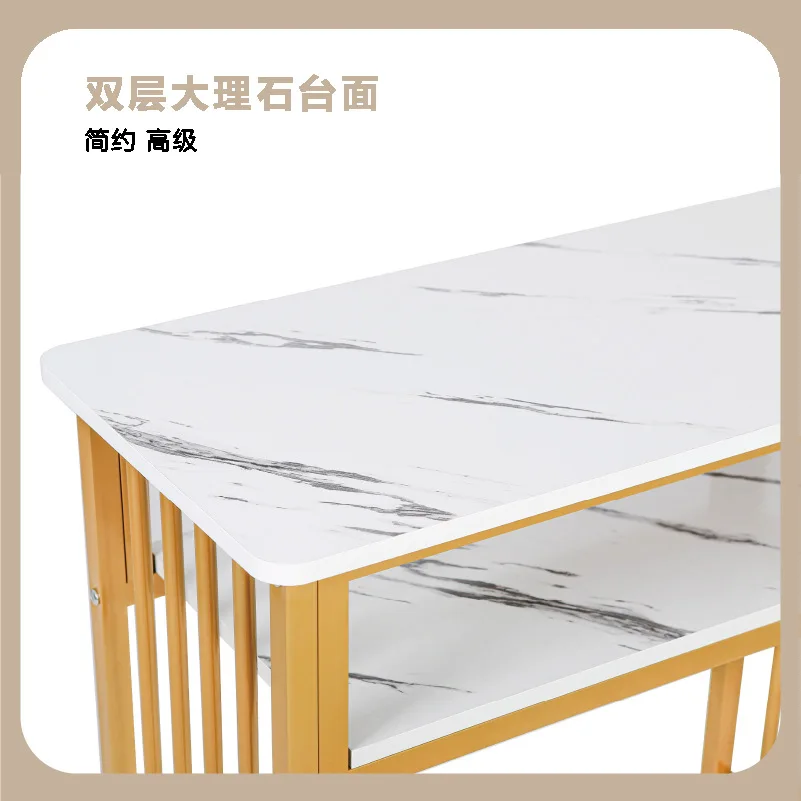 Double manicure table marble, pattern, single person, gold plating process