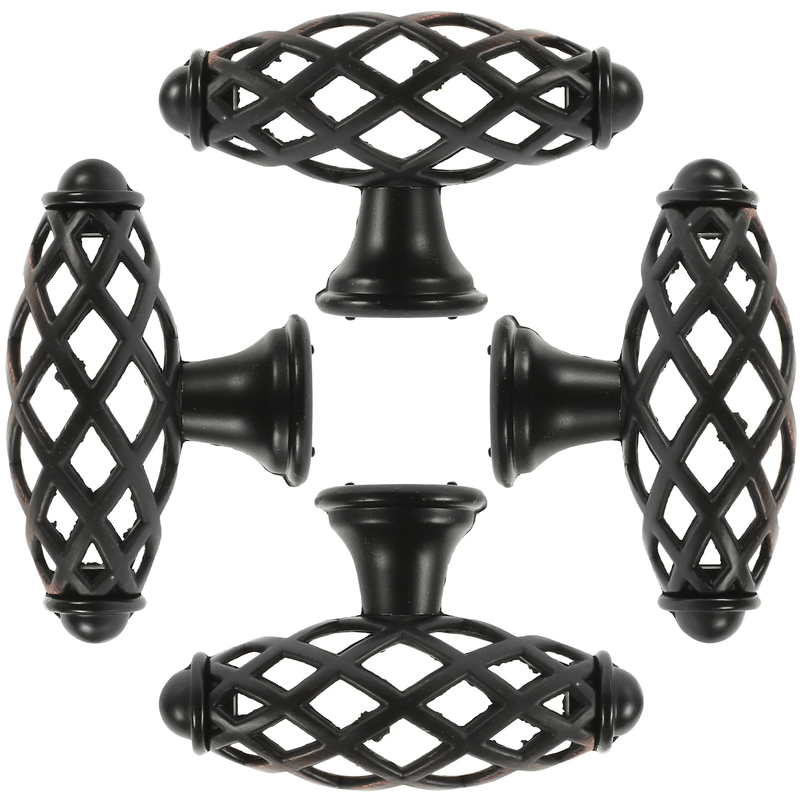 

4Pcs Zinc Alloy Vintage Cabinet Pulls Drawer Handles Durable Furniture Knobs Classic Design for Kitchen Wardrobe