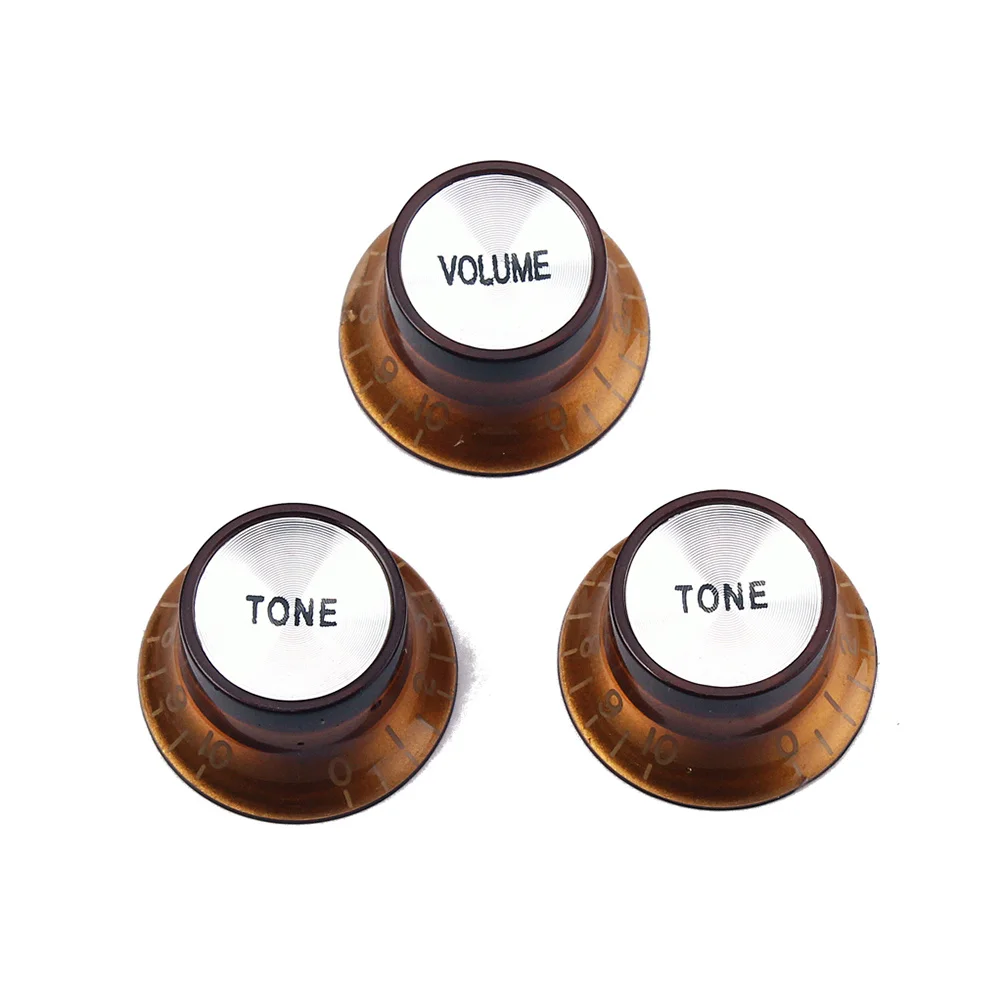 

3Pcs Volume Control Knobs Flat Plastic Replacement Caps for Guitar Bass Accessories Control Knobs Cap Guitar Parts