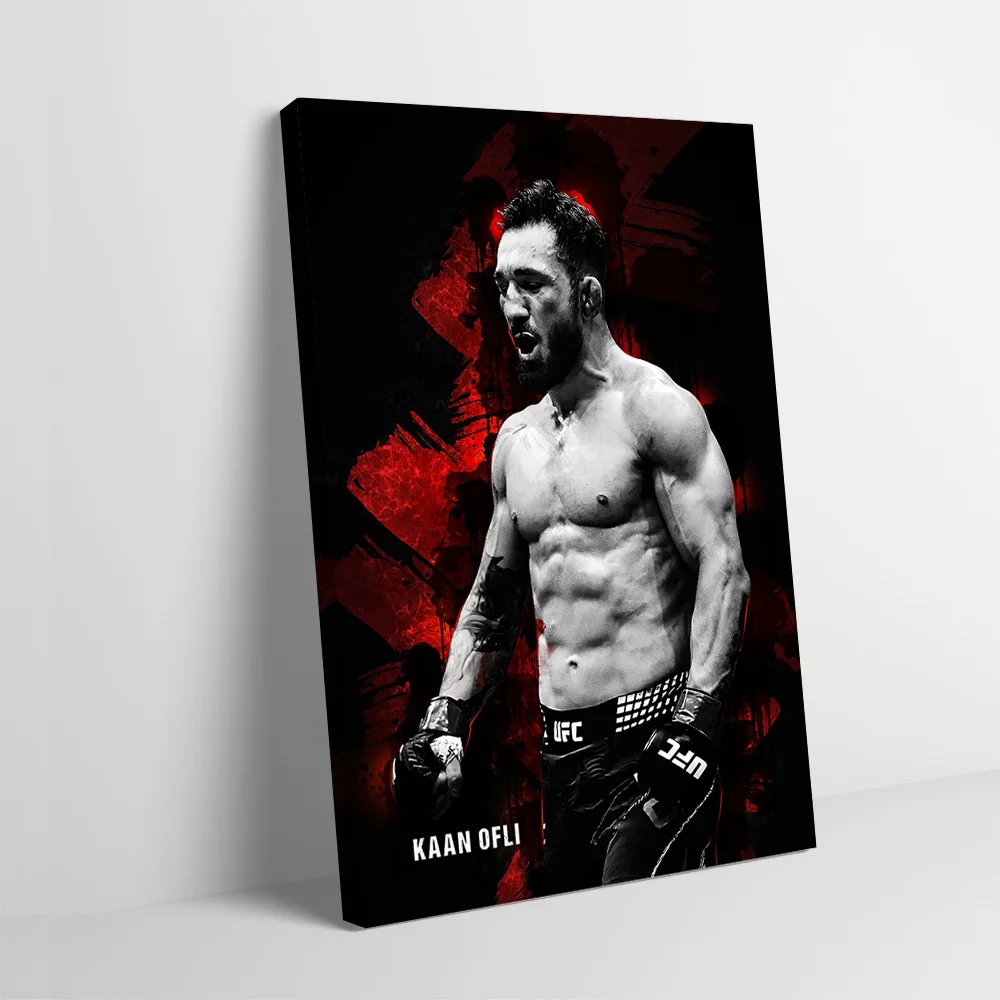 Kaan Ofli Boxer Fighter Portrait Impression sur toile personnalisable, affiche murale décorative, tableau mural décoratif