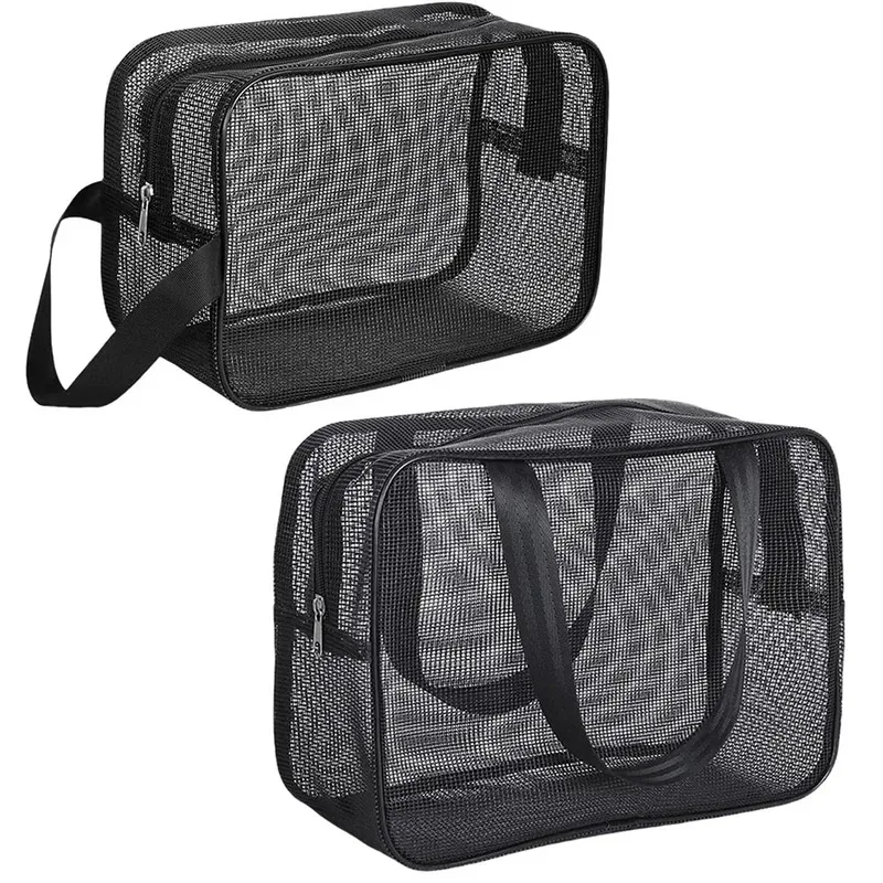 Mesh Shower Caddy Tote Bag Cosmetic Storage Bag Multifunctional Shower Bag Large Capacity Portable Toiletry Organizer