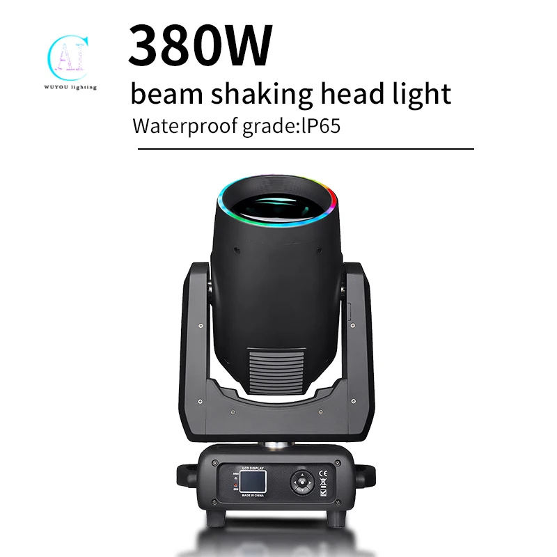 DMX 380 واط لمبة شعاع تتحرك رئيس ضوء 8500 كيلو التحكم التلقائي المنشور المزدوجة مع الانحلال التكبير قوس قزح تأثير ضوء المرحلة الطرف