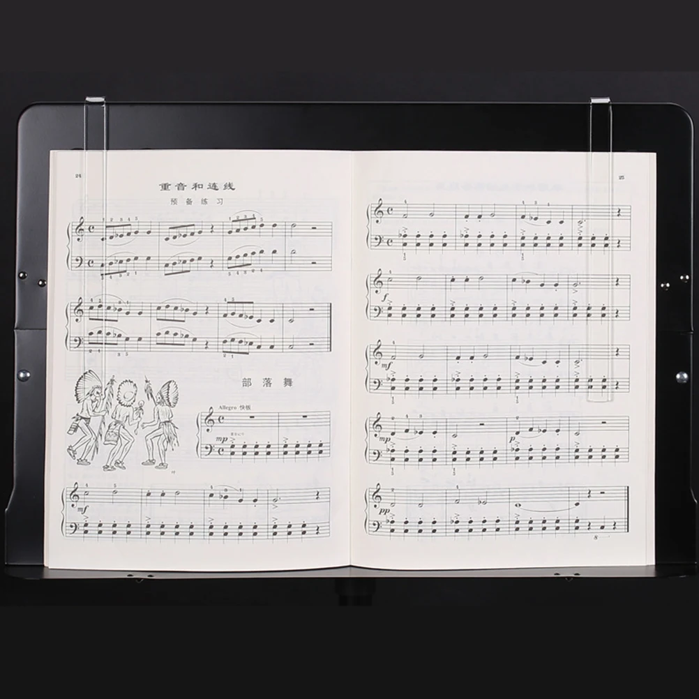 

1 Pair Acrylic Clips Clear Sheet Music Holder Transparent Page Clip For Wind Music Stand Book Guitar Accessories Durable