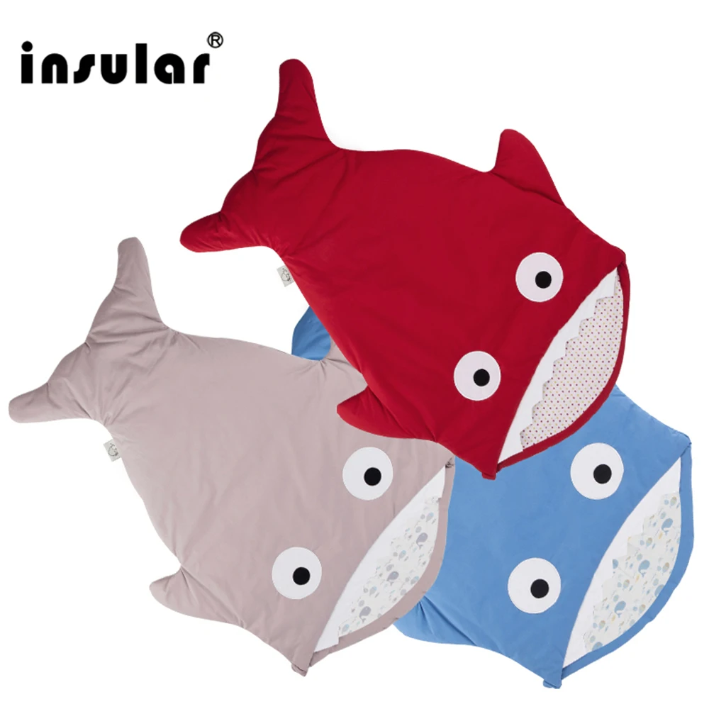 Insular New Arrival Cute Cartoon Shark Baby Sleeping Bag Winter Baby Sleep Sack Warm Baby Blanket Warm Swaddle