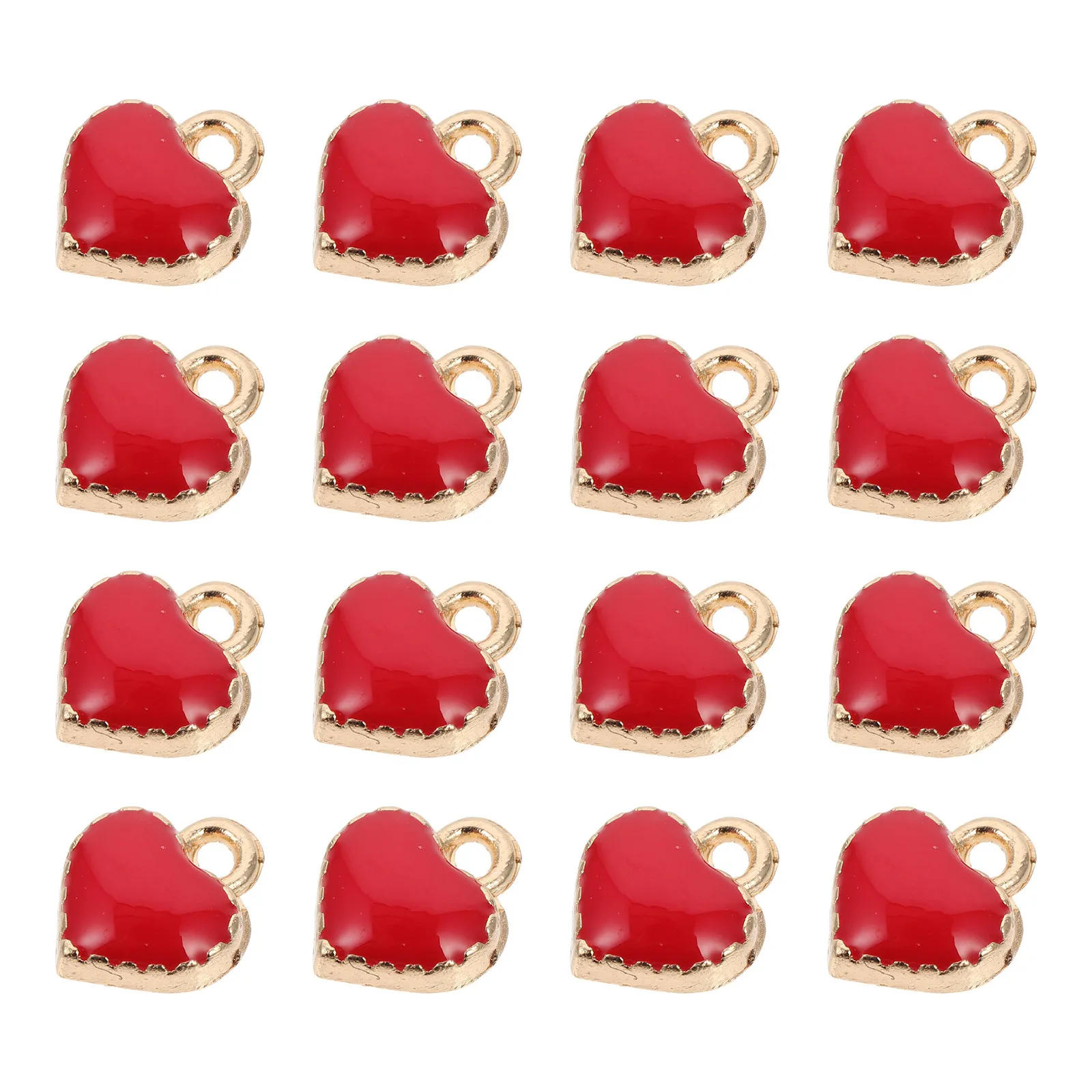 50Pcs Alloy Heart Charms Semi Finished Pendants for DIY Jewelry Craft Shiny Love Symbol Charm Jewelry Making Supply