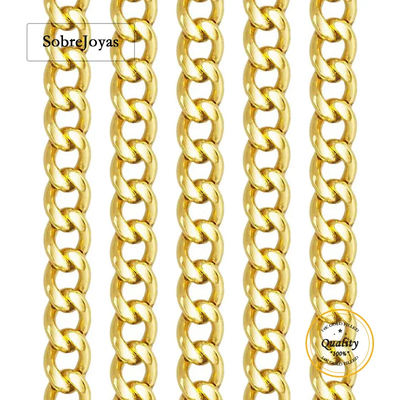 

Незавершенная бордюрная цепочка с позолотой 14 карат, цепочки шириной 2 мм, сделай сам, фурнитура для ювелирных изделий-цепочек, оптовая продажа