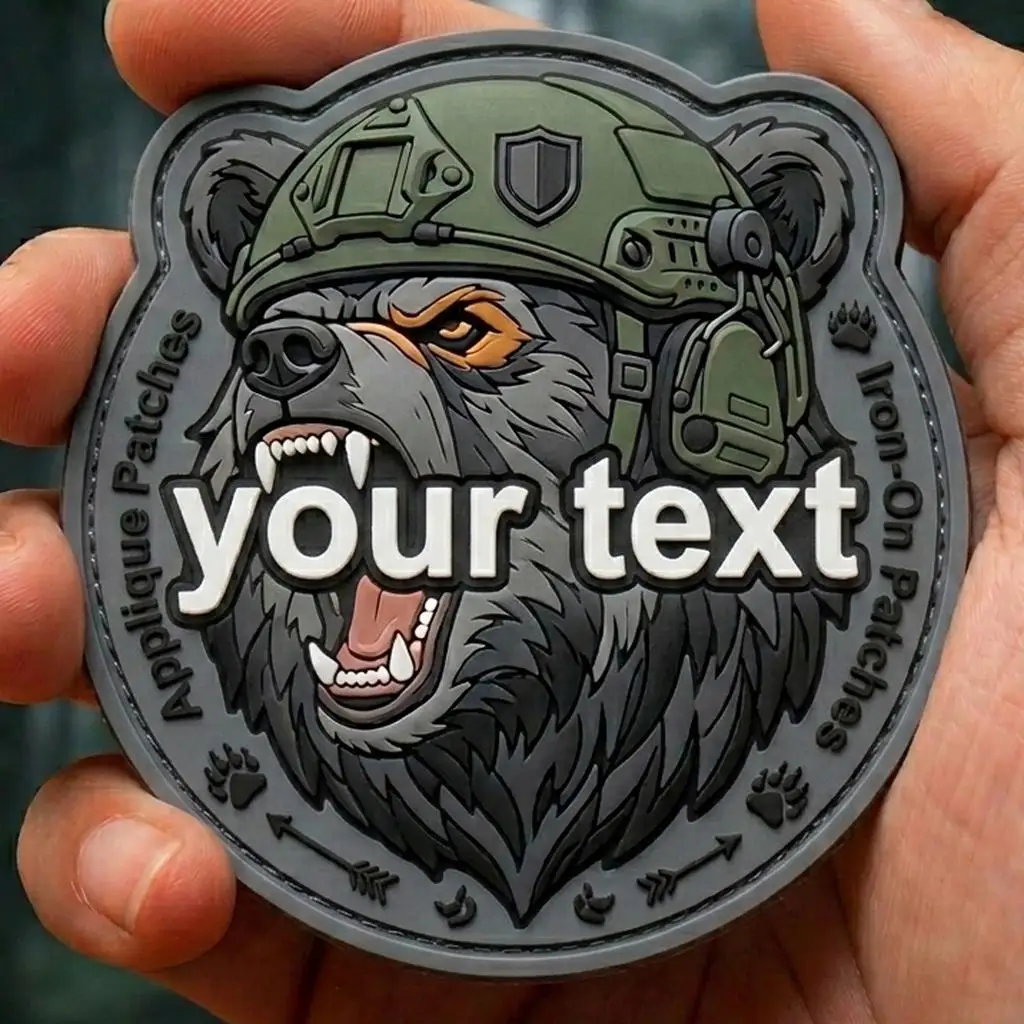 Personalisierter 3D-PVC-Gummi-Patch mit Namen und Bild, Klettverschluss zum Aufnähen, Abzeichen für Kleidung, Rucksäcke, Taschen