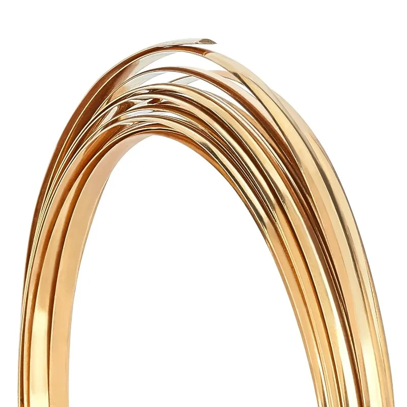 6 Gauge 16 Feet Half Round Brass Wire 4mm Wide Brass Copper Wire Jewelry Beading Wire Gold Jewelry Wire for Crafts Making
