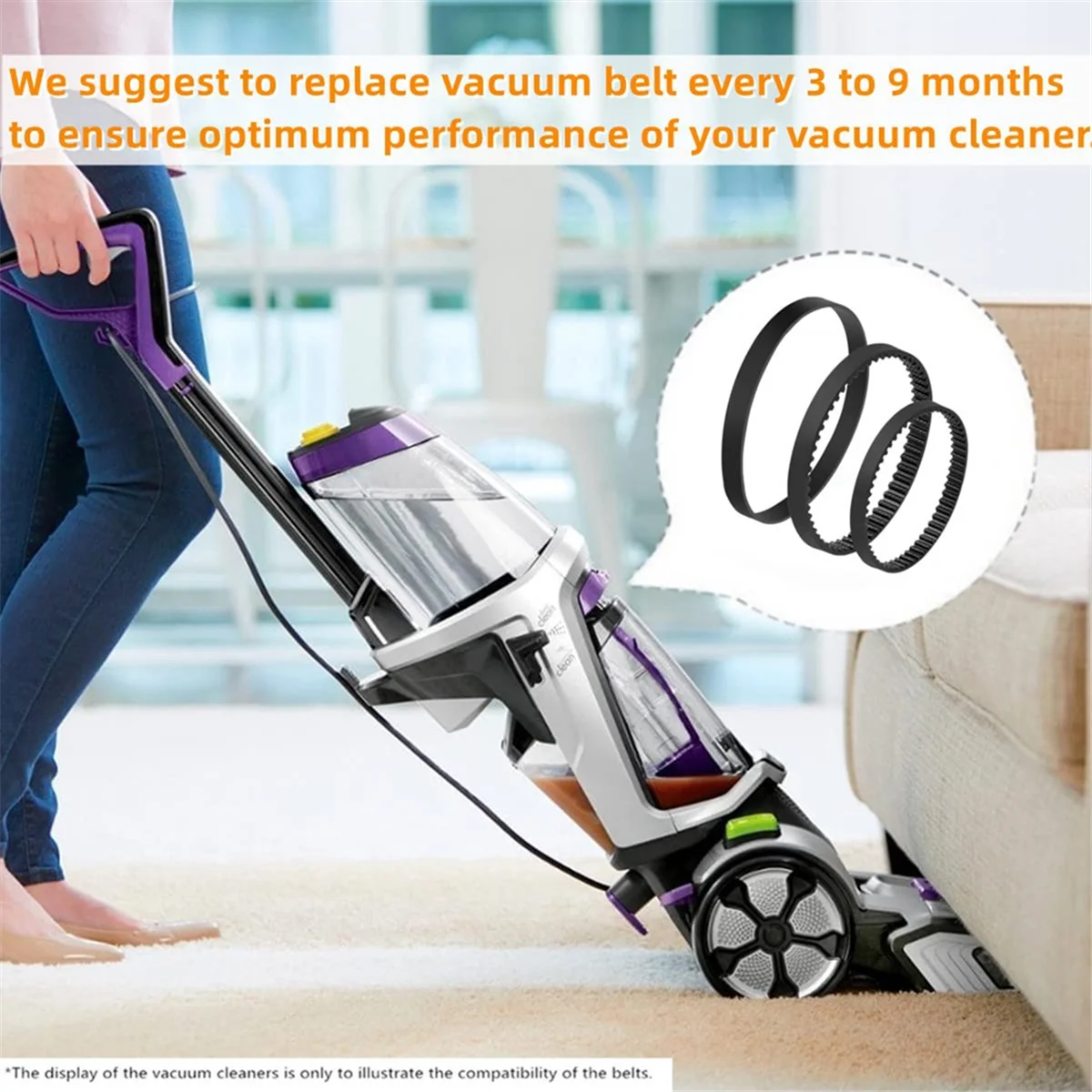 ホット 9 個交換ベルトセット Bissell ProHeat 2X Revolution Pet Pro カーペットクリーナー 1986、1964、2007、2007P シリーズ用