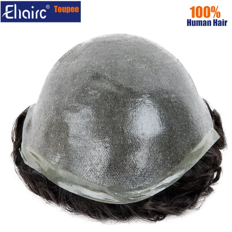 Male Hair Prosthesis 0.04mm-0.06mm Pu Toupee Men 7.5inch Durable Wig For Men 100% Indian Hair System Unit Capillary Prosthesis