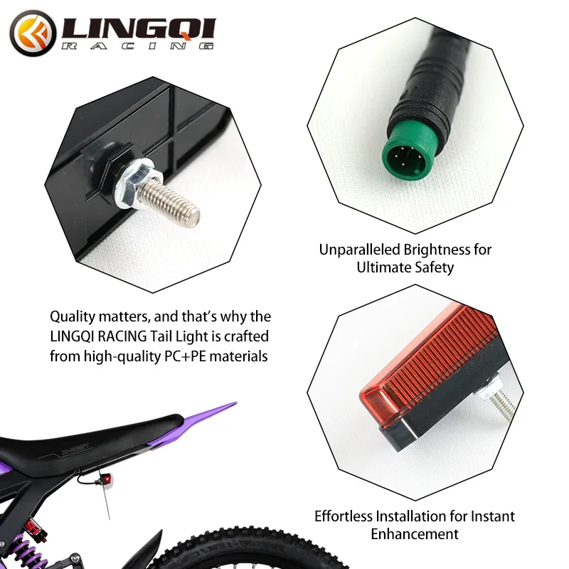 Dirt Pit Bikes Accessories Tools PC PE Tail Light Universal For 79 Bike Motorcycle High Quality Rear Brake Lights Motocross Part